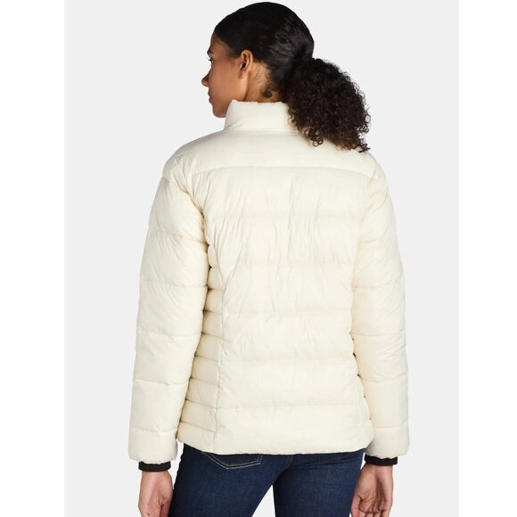 Women's Time And Tru Puffer Jacket - Almond - Size Small - Picture 2 of 4